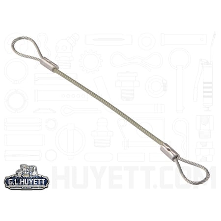 Itw Shakeproof 2 Loops Lanyard, 12 in, 3/64 in Pin Dia., Steel, Nylon Coated TS1-046-12N/B